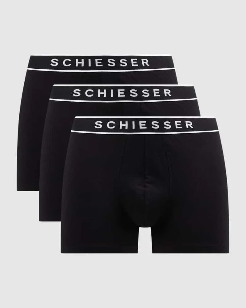 Schiesser Trunks mit Stretch-Anteil im 3er-Pack Black