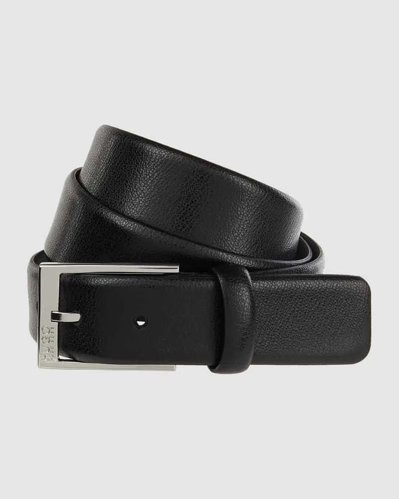HUGO BOSS Ledergürtel mit Dornschließe Modell 'Gellot Black