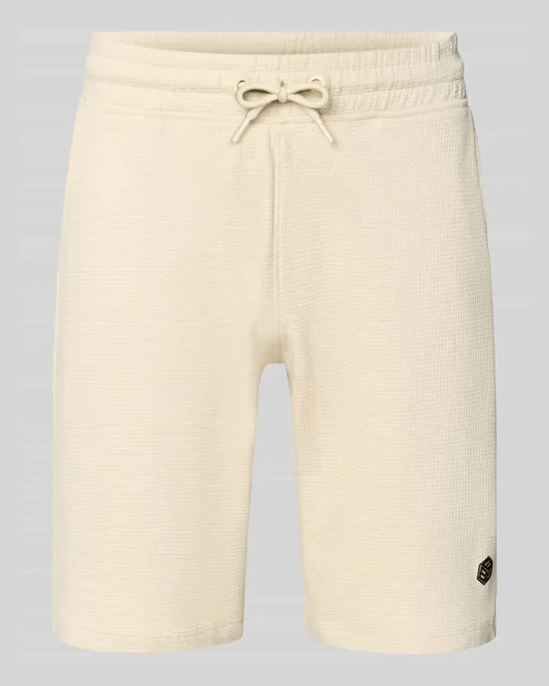 Blend Straight Fit Shorts mit Logo-Stitching Modell 'Fillip Sand