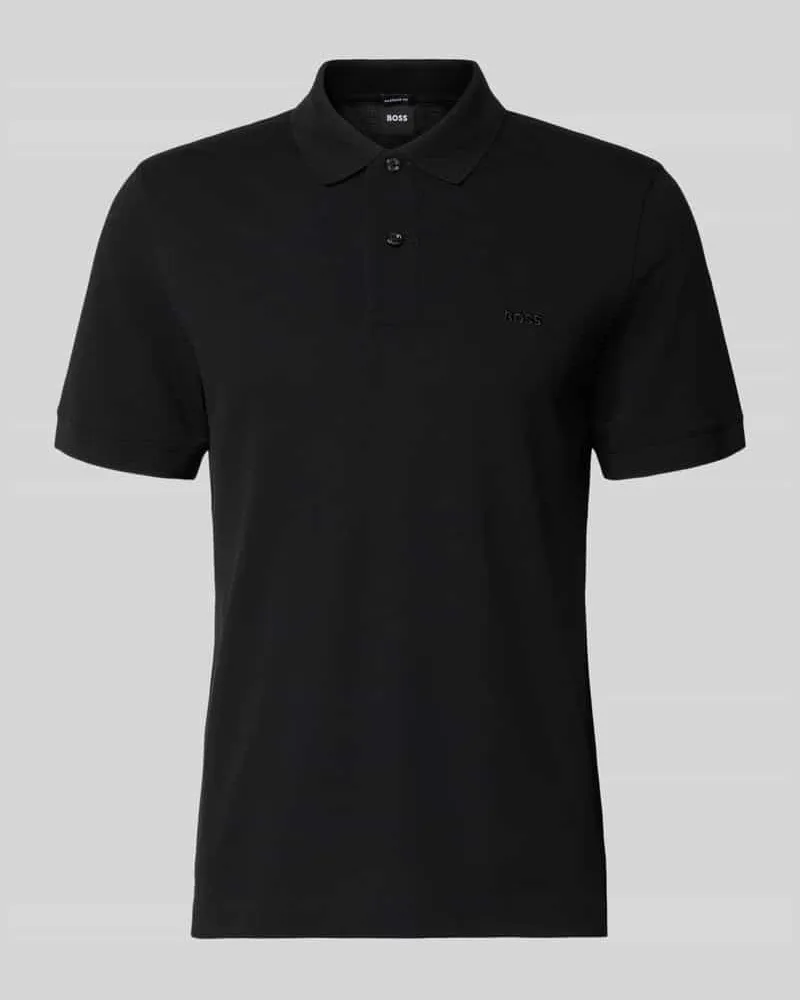 HUGO BOSS Regular Fit Poloshirt aus reiner Baumwolle Modell 'PALLAS Black