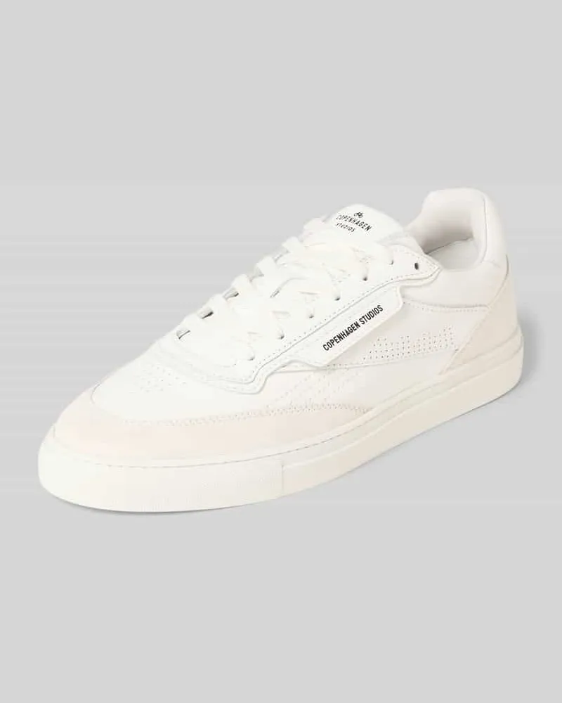 Copenhagen Sneaker aus echtem Leder mit Logo-Detail Weiss