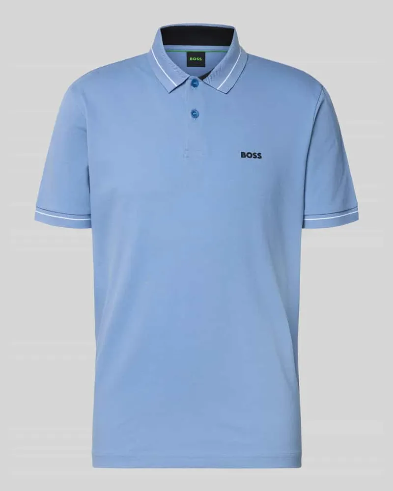 HUGO BOSS Regular Fit Poloshirt aus Baumwoll-Mix Modell 'PL_Member Blau