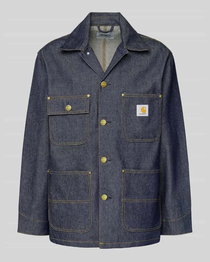 Carhartt WIP Jeansjacke mit aufgesetzten Taschen Modell 'ADEN Jeansblau