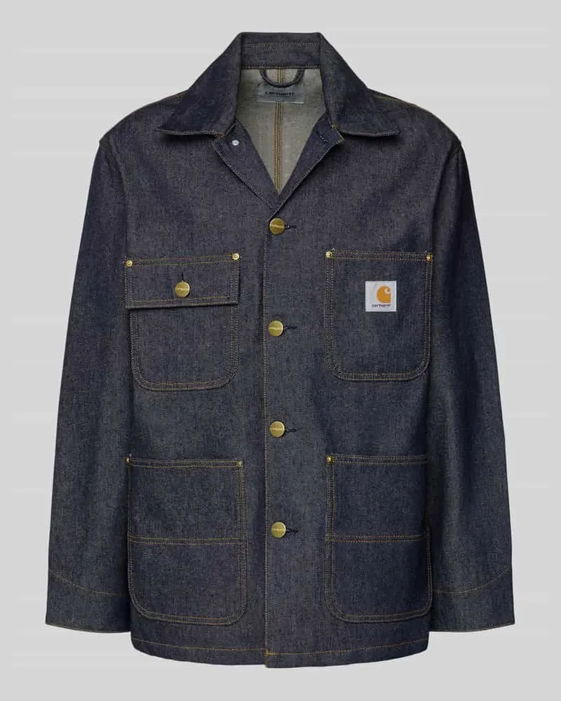 Carhartt WIP Jeansjacke mit aufgesetzten Taschen Modell 'ADEN Jeansblau