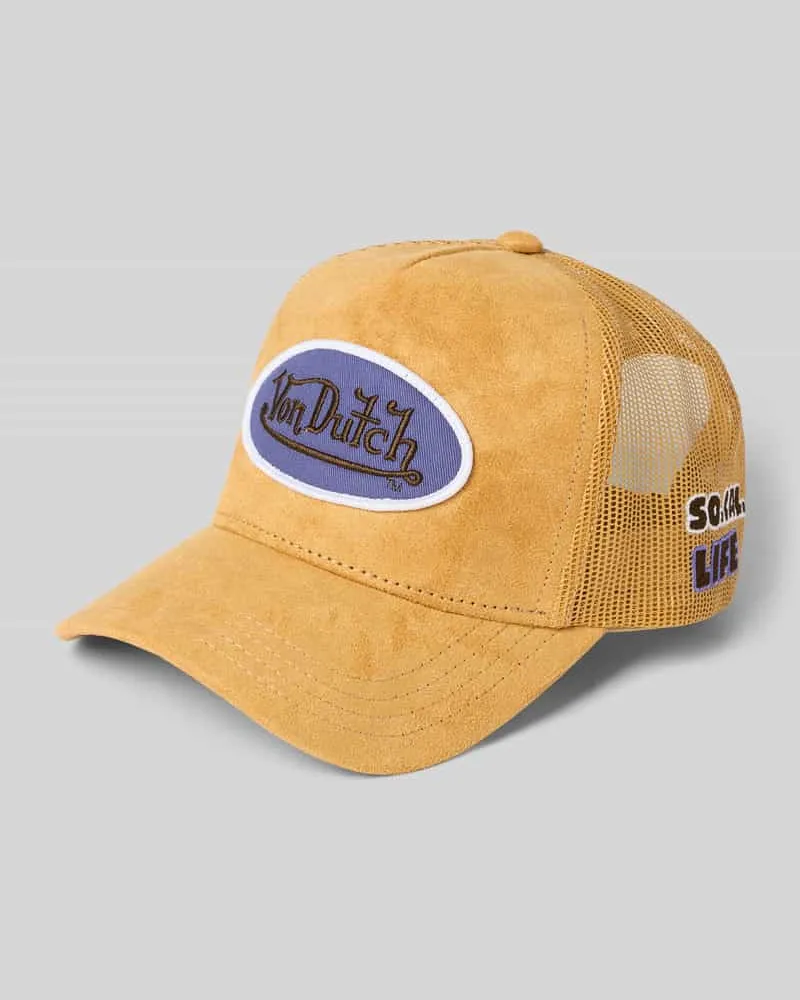 Von Dutch Trucker Cap mit Label-Patch Modell 'CASQUETTE Beige