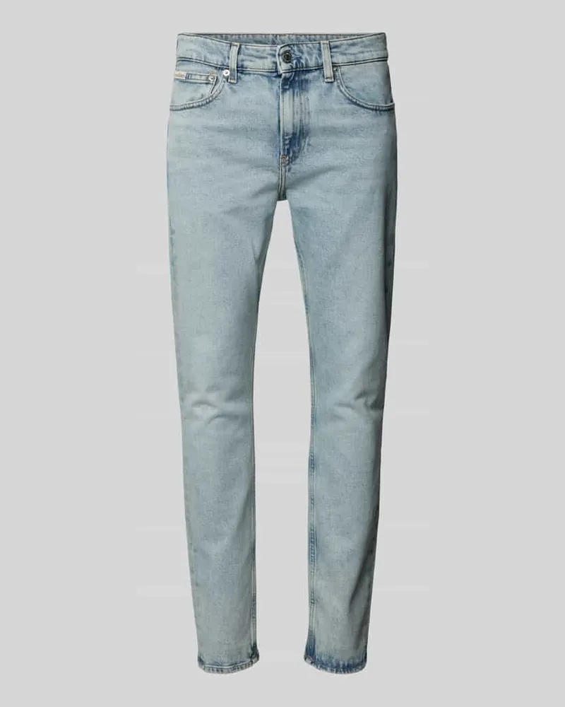 Calvin Klein Slim Tapered Fit Jeans mit Label-Detail Jeansblau