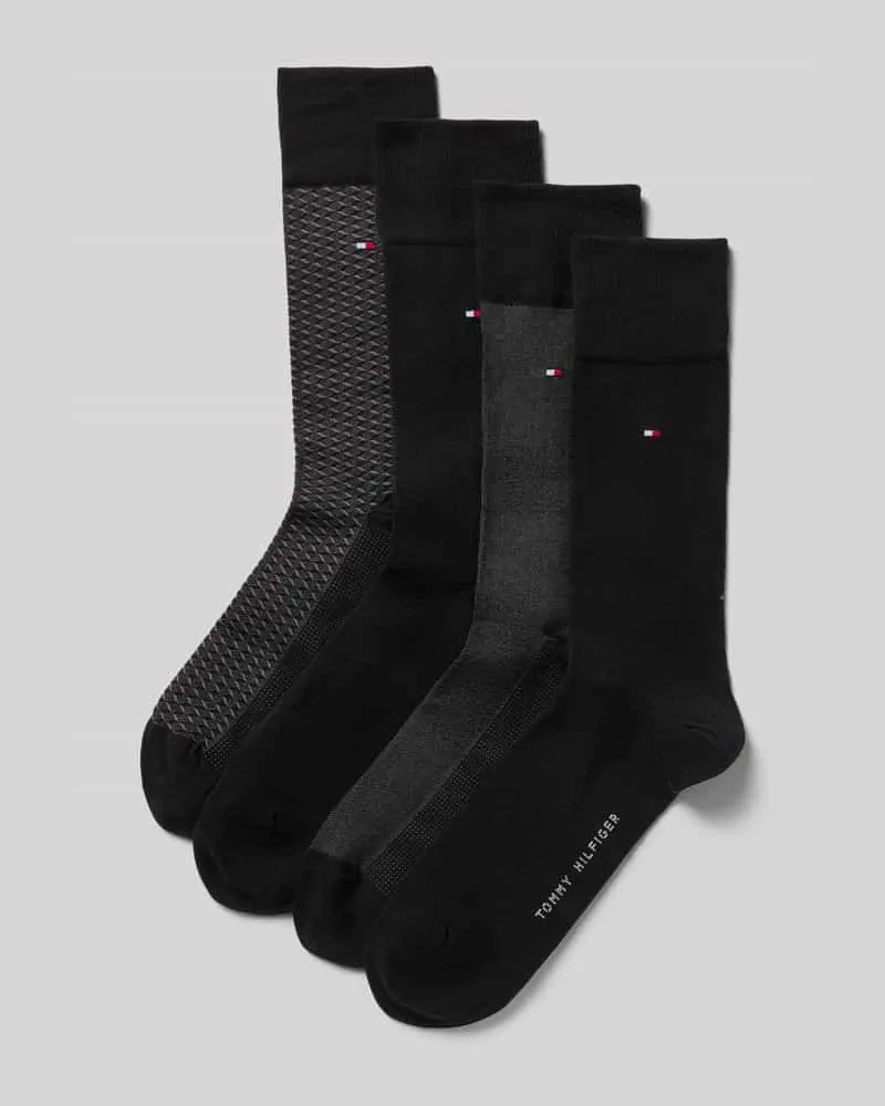 Tommy Hilfiger Socken mit Logo-Detail im 4er-Pack Black