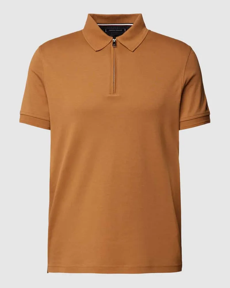 Tommy Hilfiger Slim Fit Poloshirt mit kurzem Reißverschluss 