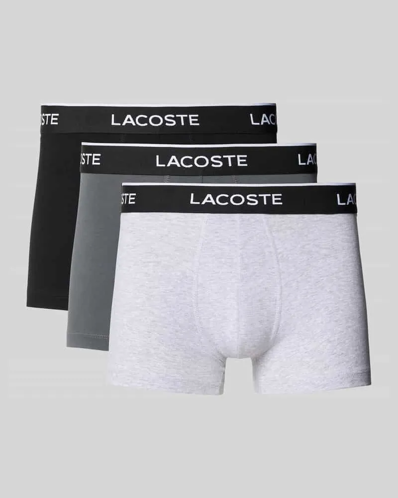 Lacoste Trunks Baumwoll-Mix im 3er-Pack Hellgrau