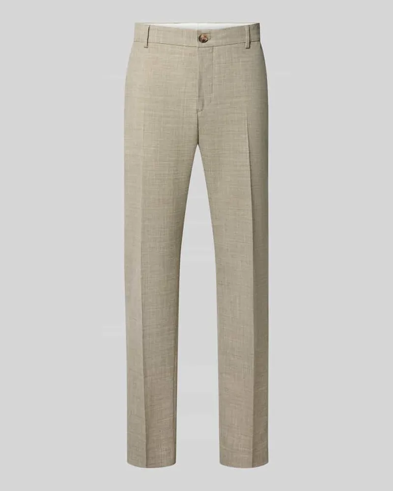 Selected Homme Slim Fit Anzughose mit Woll-Leinen-Anteil Modell 'OASIS Sand