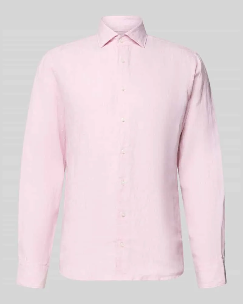 Seidensticker Regular Fit Business-Hemd aus Leinen mit Kentkragen Rose