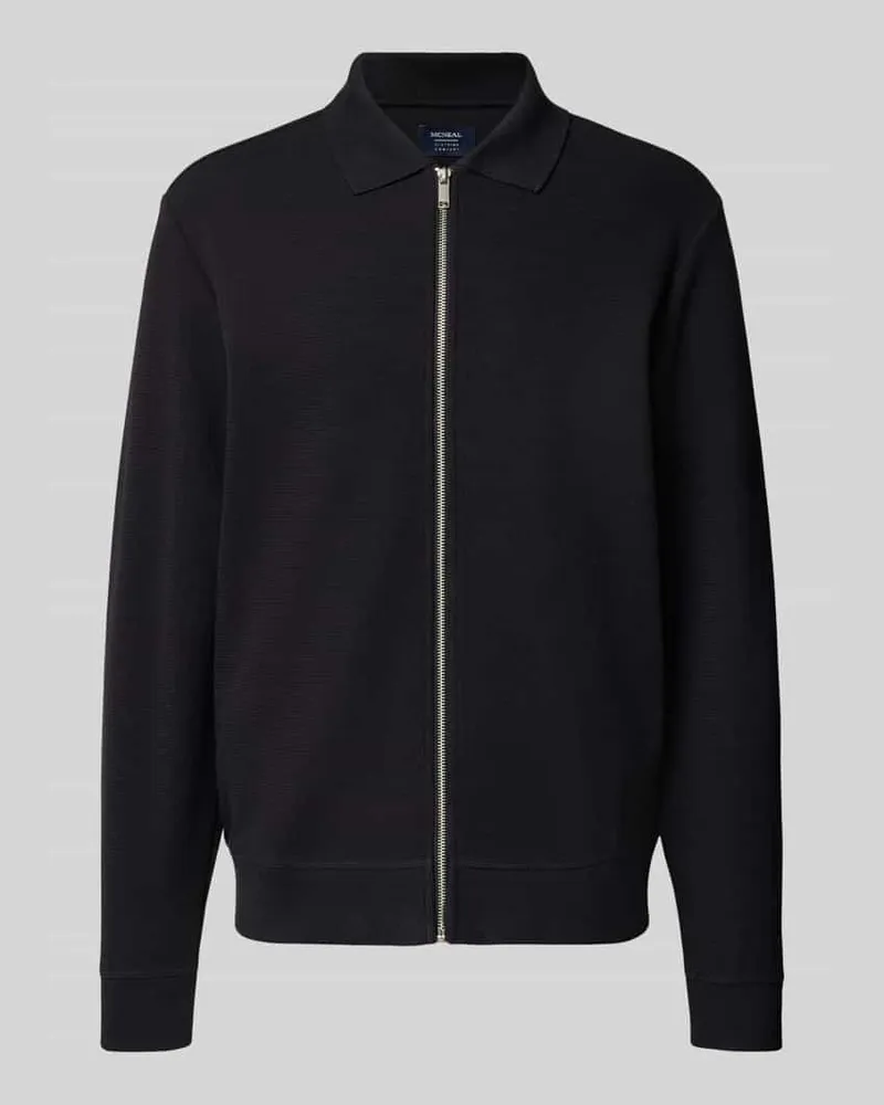 McNeal Cardigan mit Polokragen und Reißverschluss Black