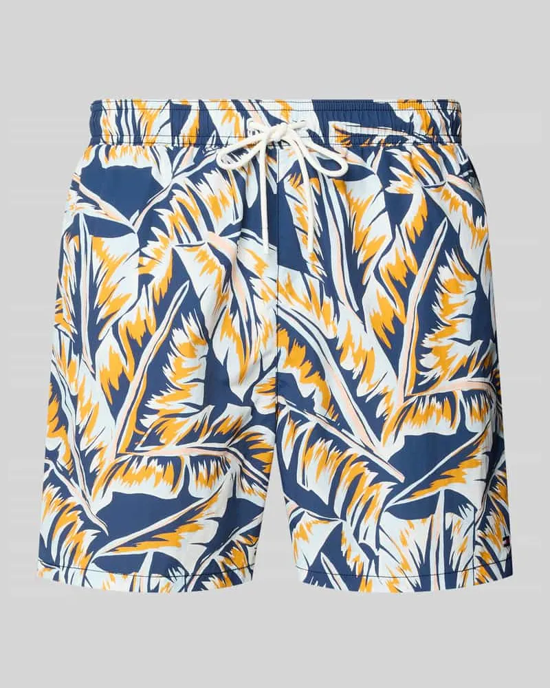 Tommy Hilfiger Regular Fit Badehose mit Logo-Stitching Dunkelblau