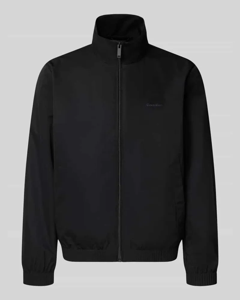 Calvin Klein Jacke mit Stekragen und Reißverschluss Black