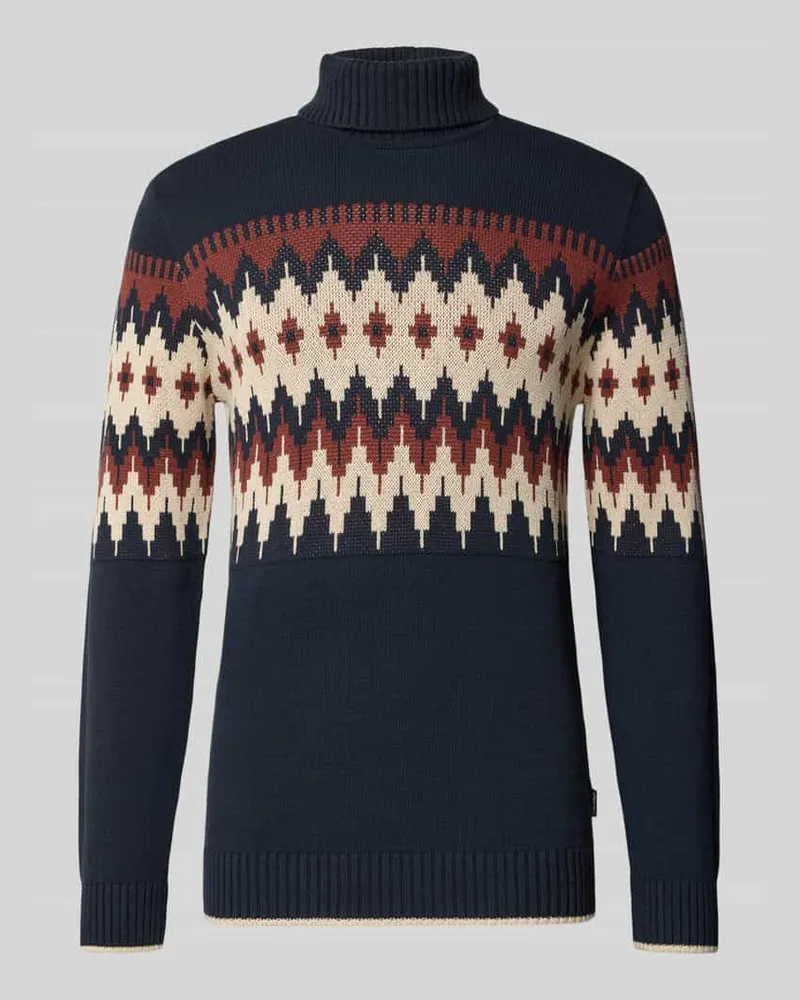 Blend Strickpullover mit gerippten Abschlüssen Modell 'BENJI Dunkelblau