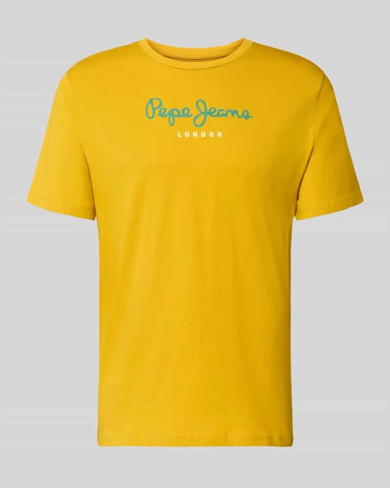 Pepe Jeans Regular Fit T-Shirt aus reiner Baumwolle Modell 'EGGO Gelb