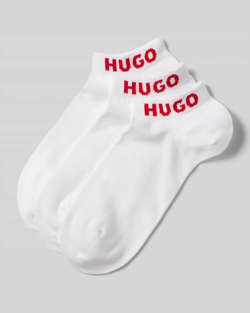 HUGO BOSS Sneakersocken mit Label-Detail im 3er-Pack Weiss