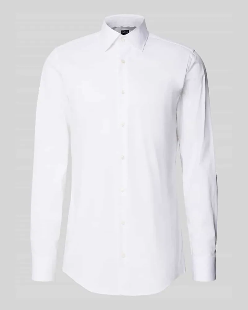 HUGO BOSS Slim Fit Businesshemd mit extra langem Arm Weiss