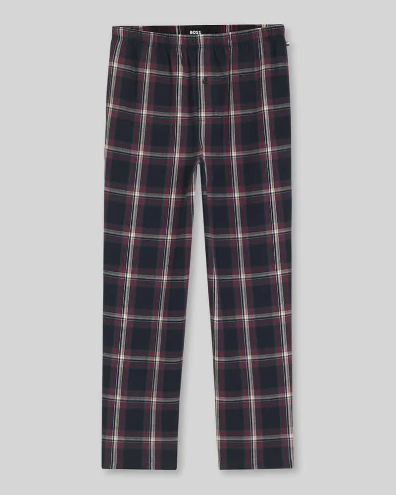 HUGO BOSS Regular Fit Pyjama-Hose aus Baumwoll-Viskose-Mix Modell 'HOLIDAY PANTS Dunkelblau