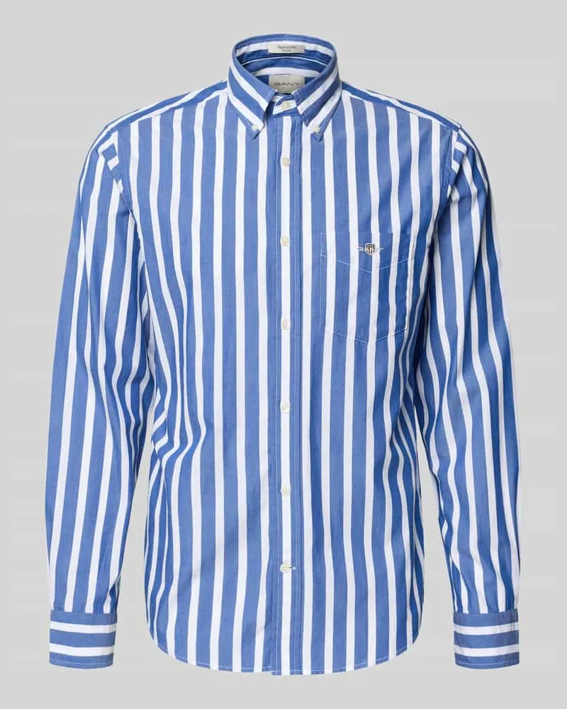 Gant Slim Fit Freizeithemd mit Brusttasche Blau