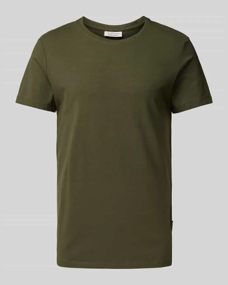 Casual Friday T-Shirt mit geripptem Rundhalsausschnitt 