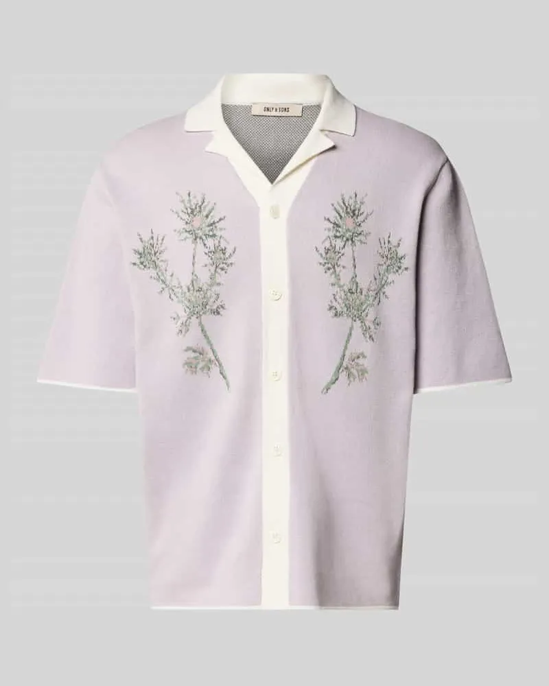 Only & Sons Freizeithemd mit Knopfleiste Modell 'RUN Flieder