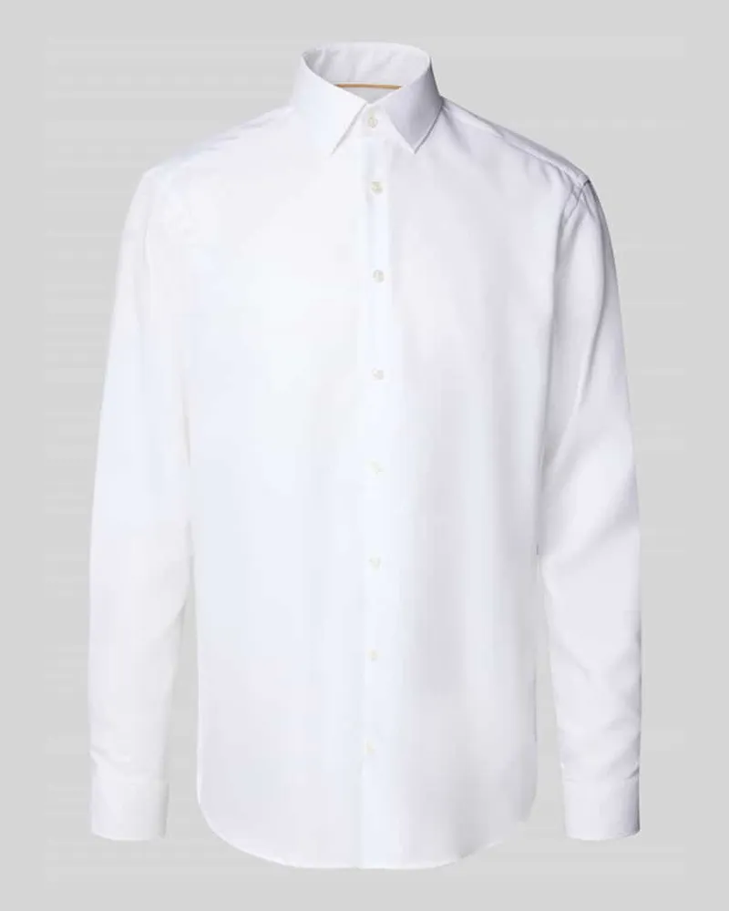 JAKE*S Regular Fit Business-Hemd mit Kentkragen Weiss