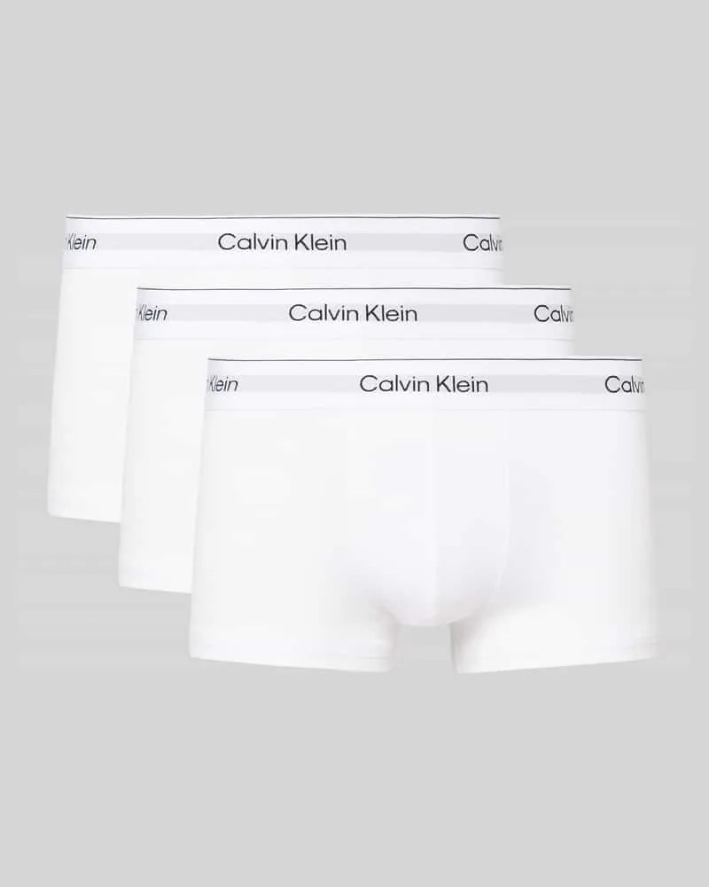 Calvin Klein Trunks mit elastischem Label-Bund im 3er-Pack Weiss