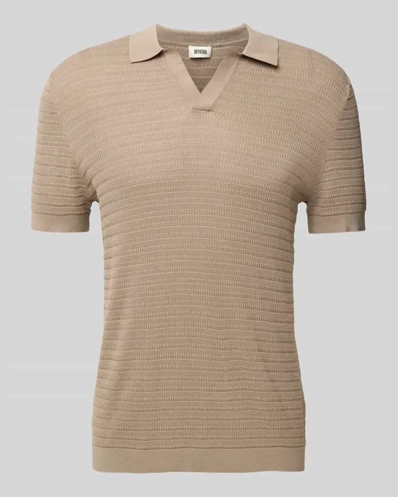 Drykorn Regular Fit Poloshirt mit V-Ausschnitt Modell 'BRAIAN Beige
