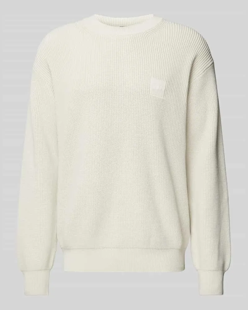 HUGO BOSS Strickpullover mit Label-Detail Modell 'Acircolo 