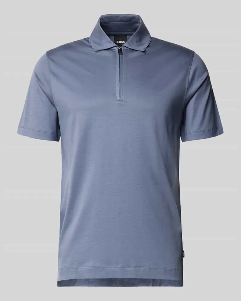 HUGO BOSS Regular Fit Poloshirt aus Lyocell-Baumwoll-Mix Modell 'H-PARAS 50 Blau