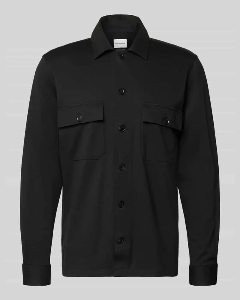 Roy Robson Jersey Blouson mit Brusttaschen Black