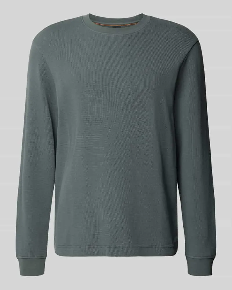 HUGO BOSS Regular Fit Langarmshirt aus Baumwoll-Mix Modell 'We_Tempest Khaki