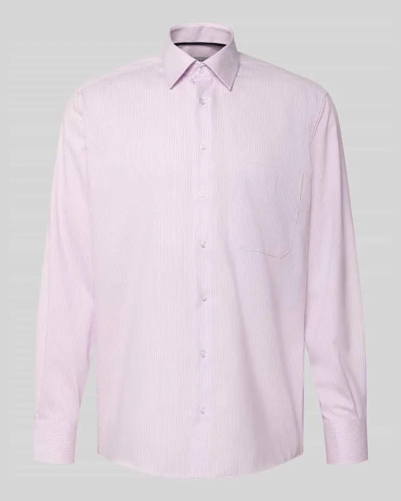 Eterna Comfort Fit Business-Hemd aus Baumwolle mit Kentkragen Flieder