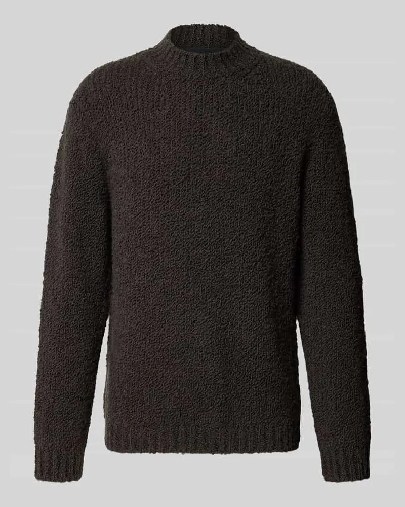 Marc O'Polo Oversized Fit Pullover aus Schurwoll-Mix Dunkelbraun