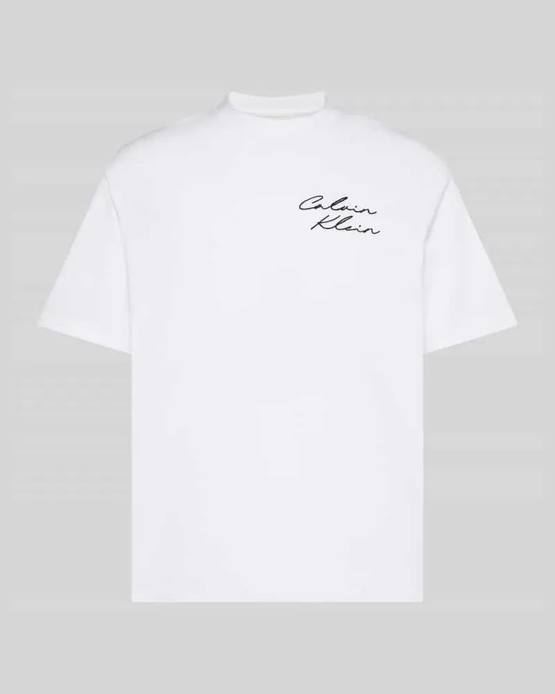 Calvin Klein Relaxed Fit T-Shirt aus reiner Baumwolle Weiss