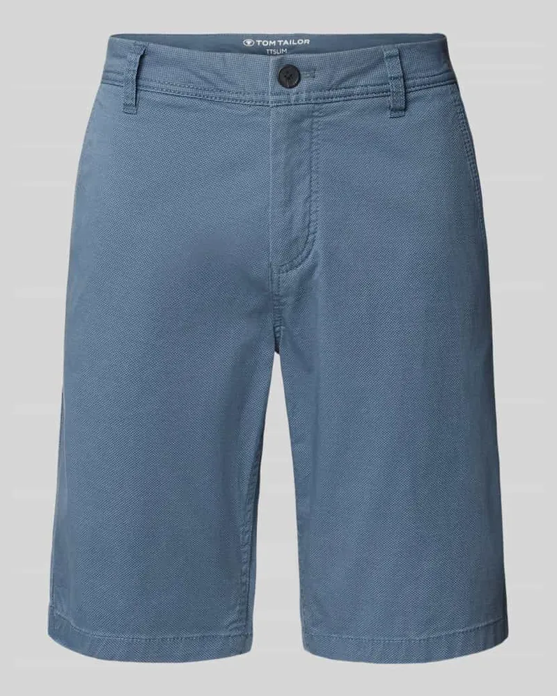 Tom Tailor Slim Fit Bermudas aus Baumwoll-Mix Blau