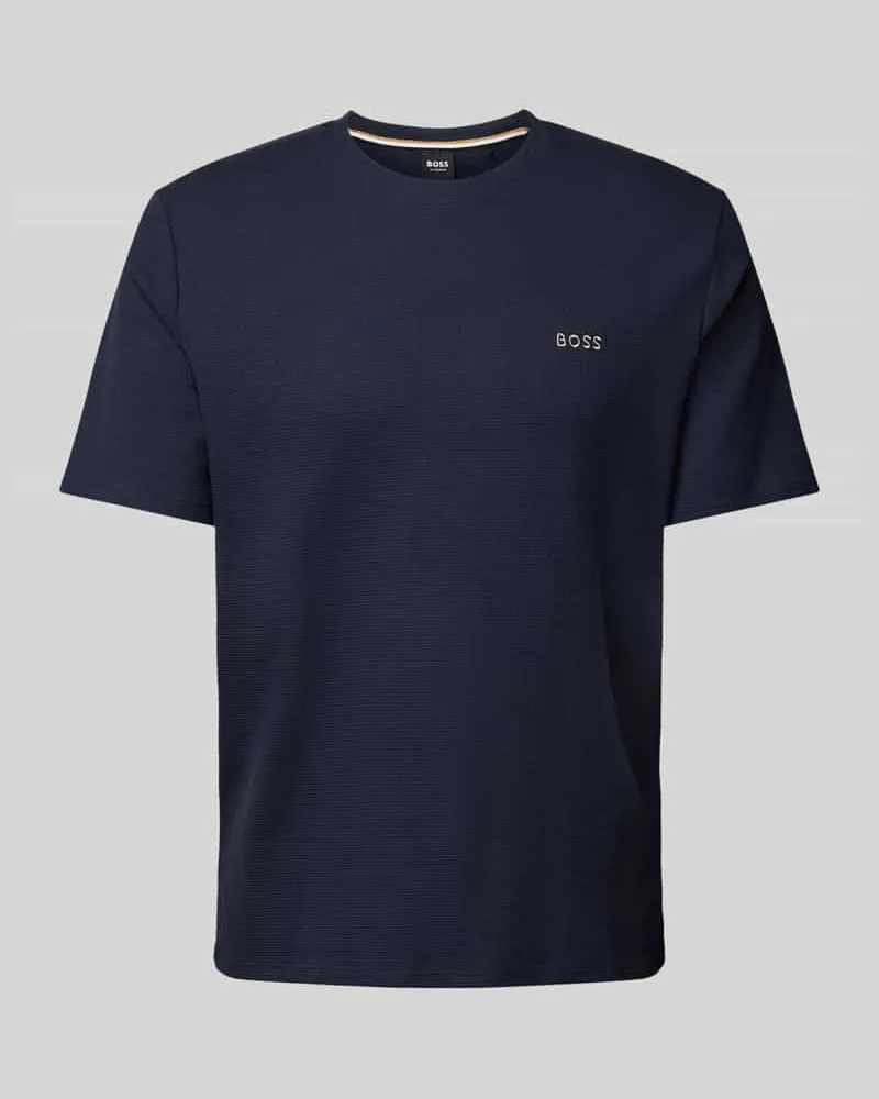 HUGO BOSS T-Shirt mit Label-Stitching Marine