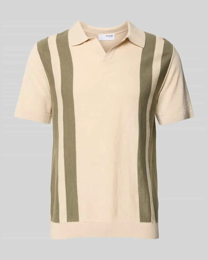 Selected Homme Regular Fit Poloshirt aus Baumwoll-Leinen-Mix Modell 'MATTIS 