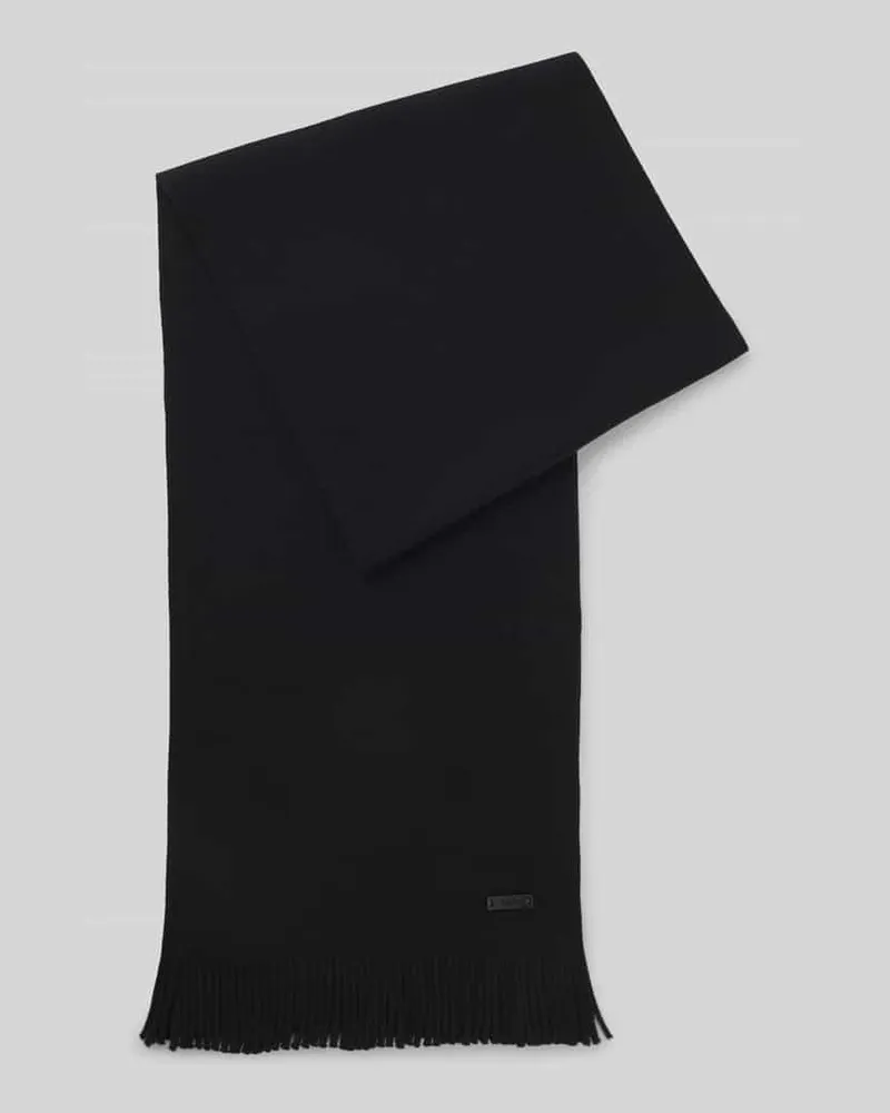 HUGO BOSS Schal aus reiner Schurwolle Black