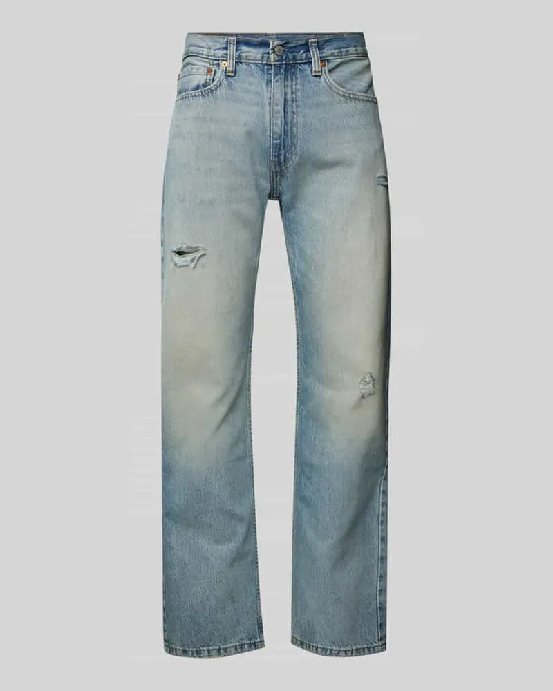 Levi's Relaxed Fit Jeans im Destroyed-Look Modell '555 Hellblau