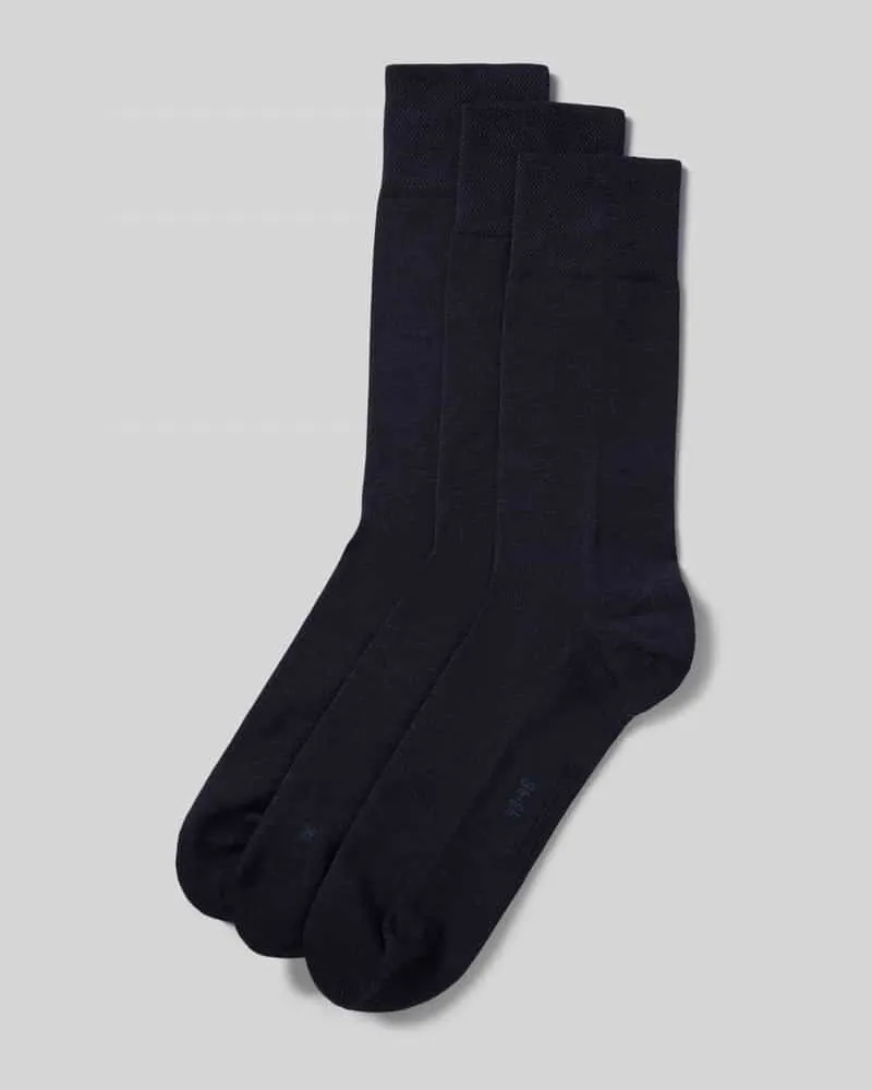 Falke Socken mit geripptem Abschluss im 3er-Pack Marine
