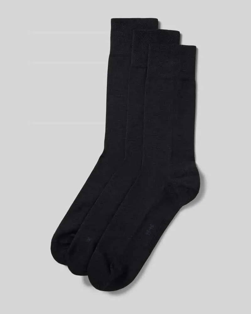 Falke Socken mit geripptem Abschluss im 3er-Pack Marine
