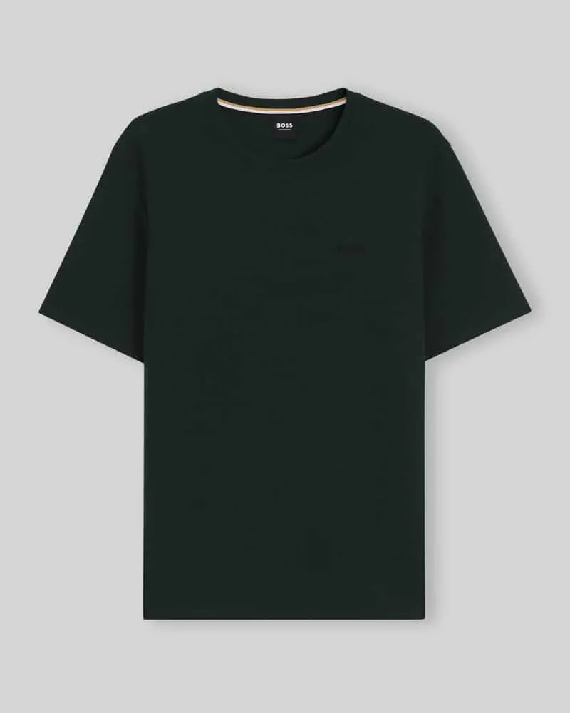 HUGO BOSS Regular Fit T-Shirt aus Baumwoll-Mix Modell 'WAFFLE Dunkelgruen