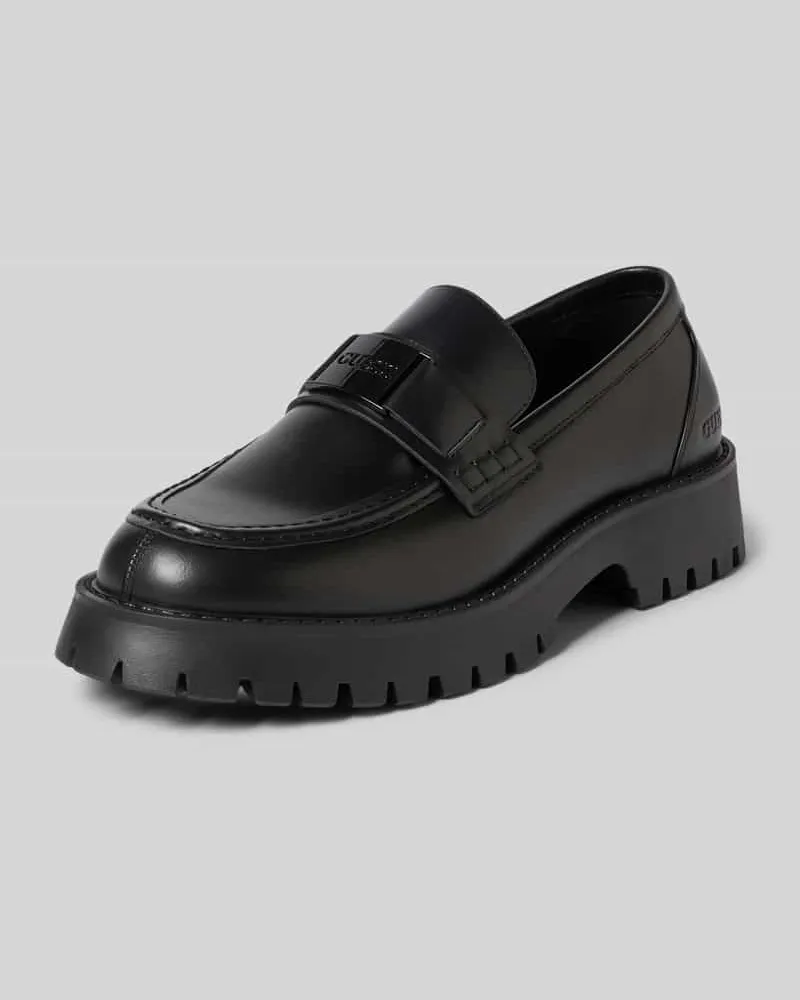 Guess Slipper aus echtem Leder Modell 'Gorizia Black