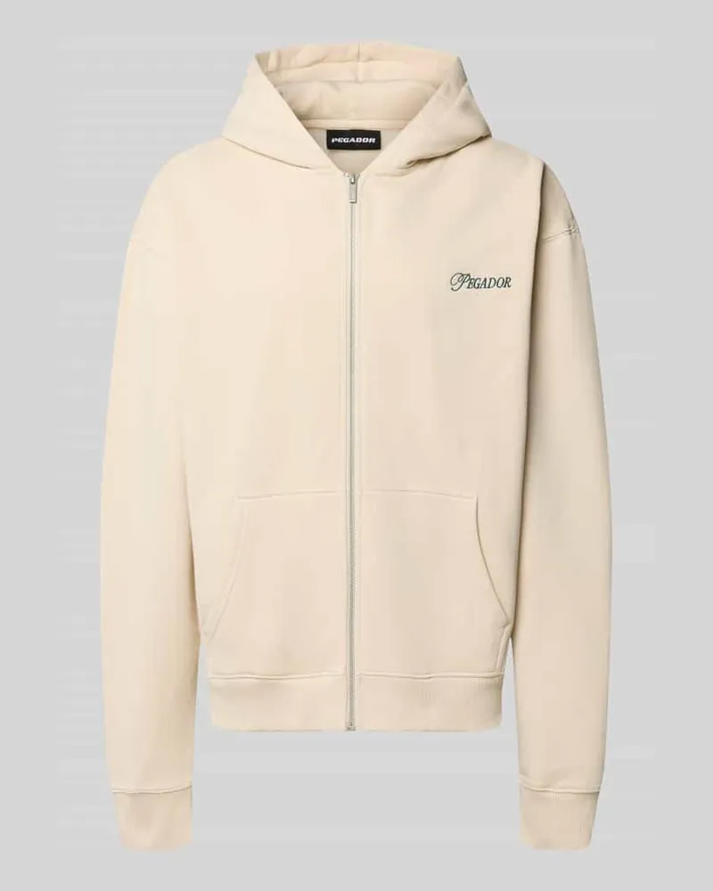 PEGADOR Relaxed Fit Sweatjacke aus Baumwoll-Mix Modell 'Carloforte Beige