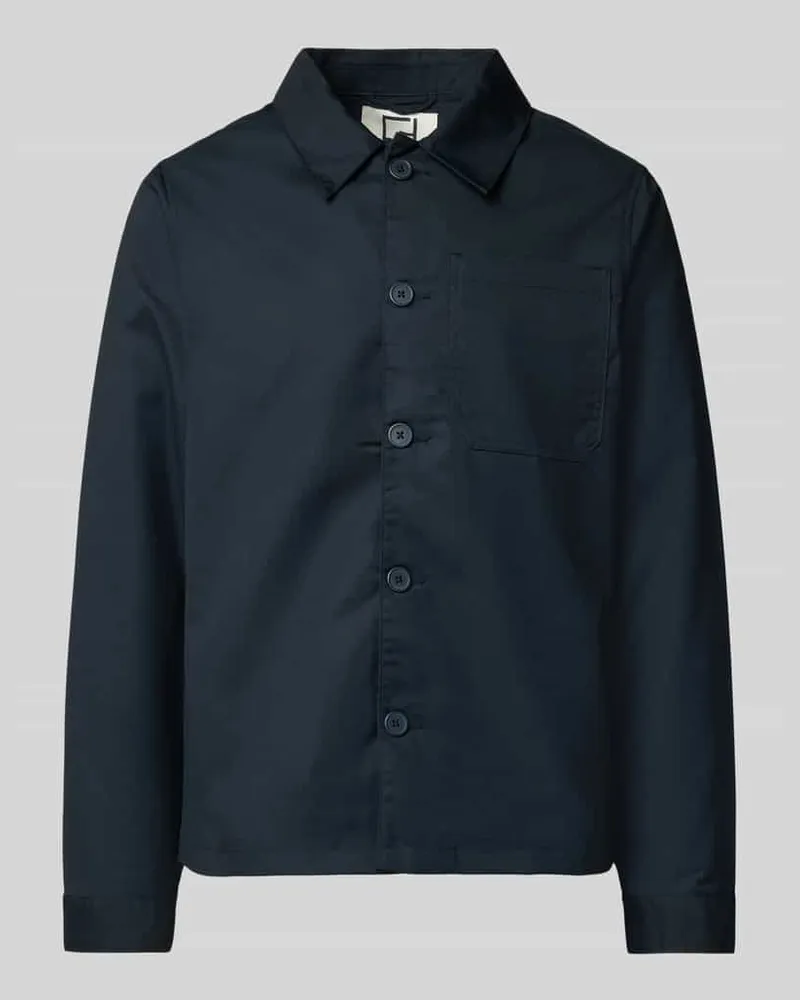 Casual Friday Regular Fit Hemdjacke mit Viskose-Anteil Modell 'Marco Dunkelblau