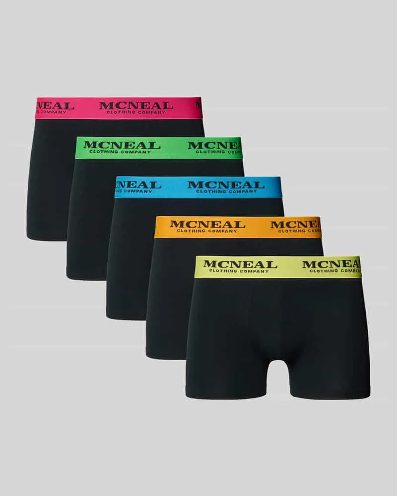 McNeal Slim Fit Trunk mit Logo-Detail im 5er-Pack Black