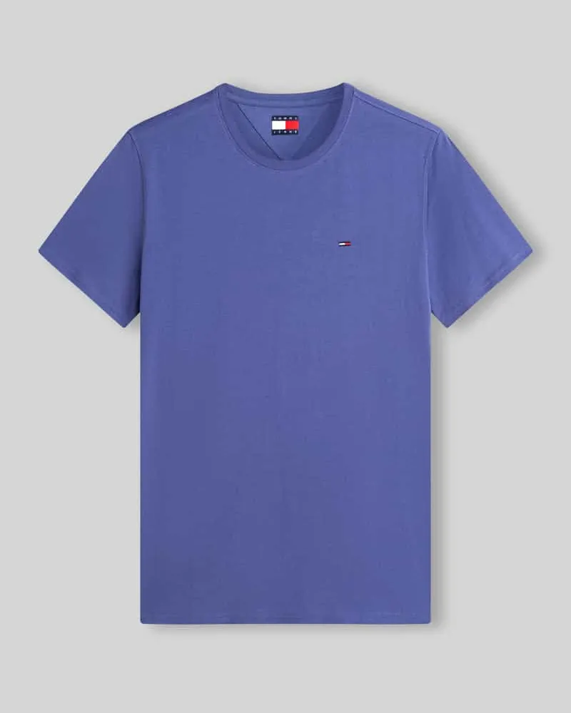 Tommy Hilfiger Regular Fit T-Shirt aus reiner Baumwolle Rauchblau