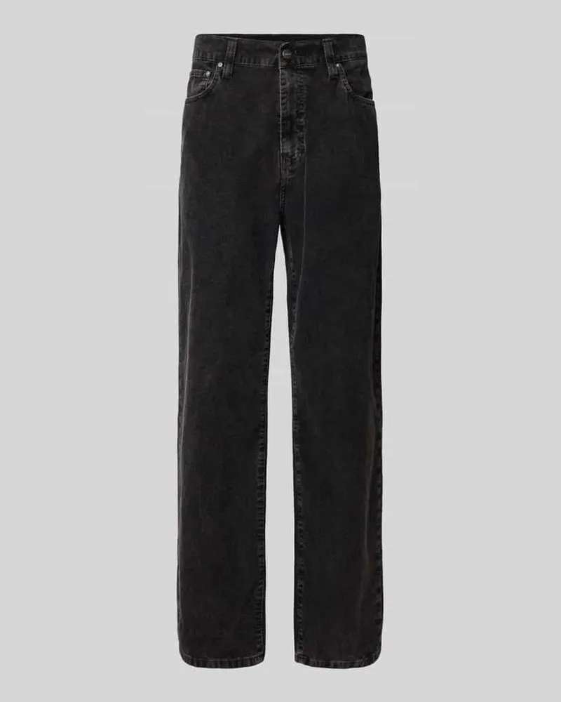 Carhartt WIP Straight Fit Jeans in Cord-Optik Modell 'Aaron Black